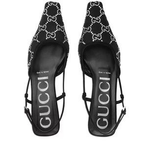 Gucci GG Pointed Toe Slingback pump heel black🖤 7 / 37